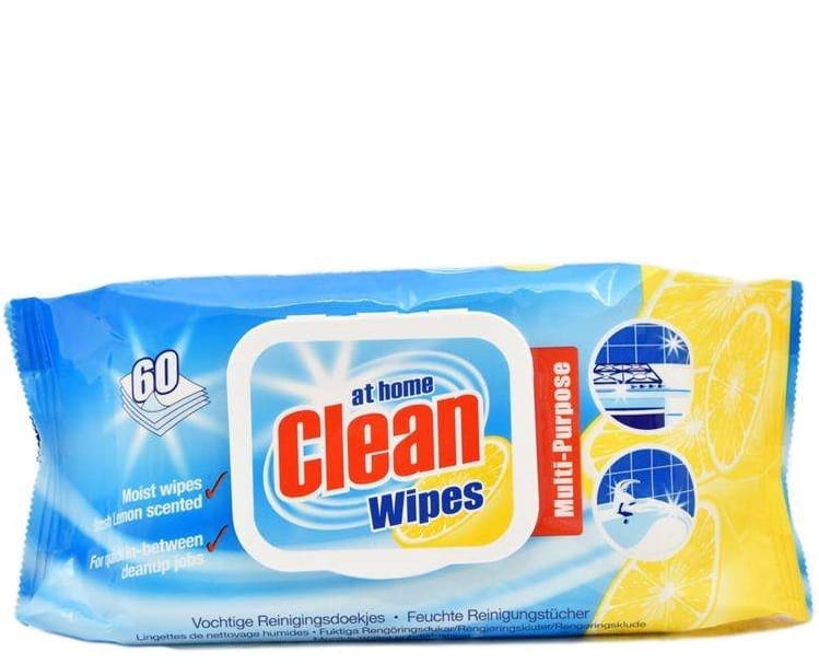 At Home Clean Wipes Lemon - 60 szt. - Chusteczki uniwersalne Lemon.jpg