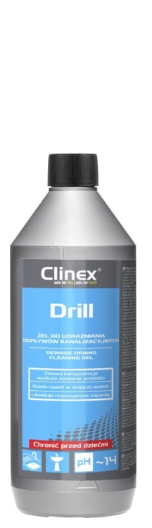 CLINEX Drill - 1L - Żel do udrażniania odpływów kanalizacyjnych.jpg