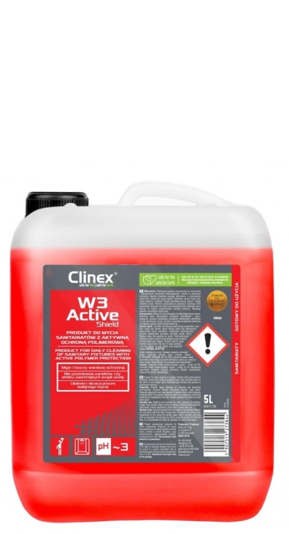 CLINEX W3 Active SHIELD - 5L - Szyby prysznicowe - Produkt do codziennego mycia sanitariatów z aktywną ochroną polimerową.jpg