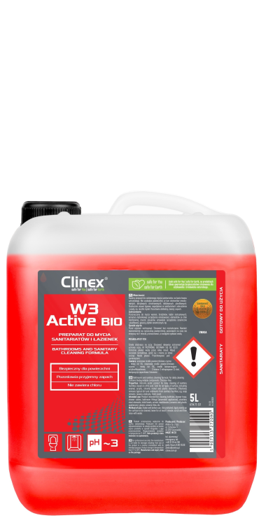 CLINEX W3 Active BIO - 5L - Gotowy do użycia preparat do mycia sanitariatów i łazienek.png