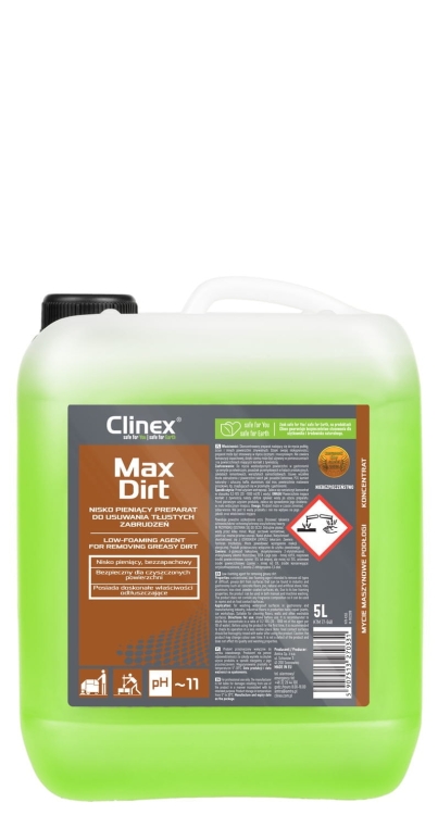 CLINEX MaxDirt - 5L - Niskopieniący preparat do usuwania tłustych zabrudzeń.jpg