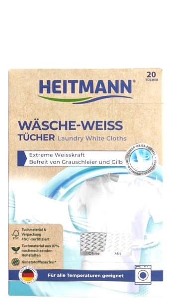 Heitmann Wäsche Weiss Tucher - 20 szt. - Chusteczki wybielające.png