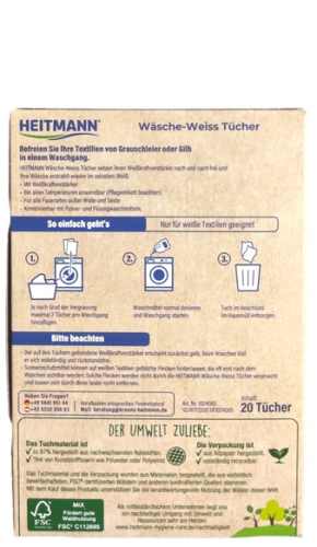 Heitmann Wäsche Weiss Tucher - 20 szt. - Chusteczki wybielające 1.png