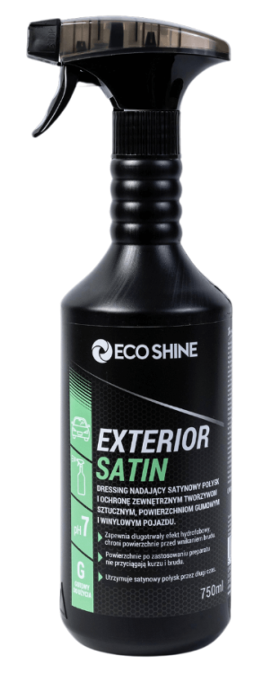 ECO SHINE EXTERIOR SATIN - 0,75L - Dressing nadający satynowy połysk i ochronę zewnętrznym tworzywom sztucznym, powierzchniom gumowym i winylowym pojazdu.png