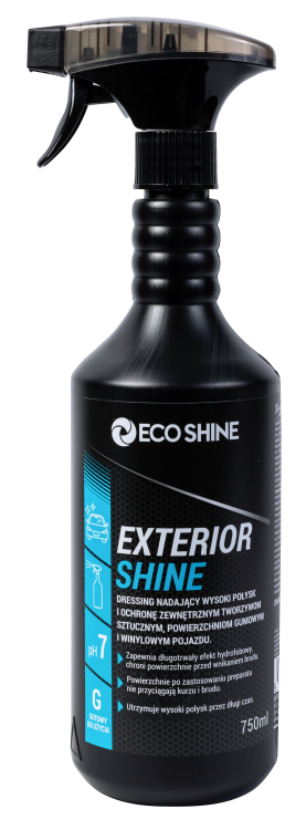 ECO SHINE EXTERIOR SHINE - 0,75L - Dressing nadający wysoki połysk i ochronę zewnętrznym tworzywom sztucznym, powierzchniom gumowym i winylowym pojazdu.png