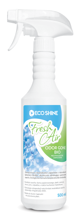 ECO SHINE FRESH AIR - ODOR GONE BIO - 0,5L - Zaawansowany neutralizator zapachów z naturalnymi bakteriami Bacillus.png
