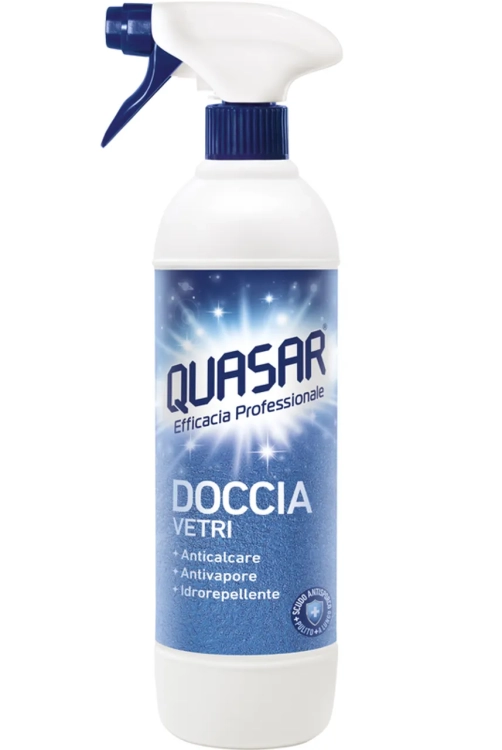 Quasar Doccia Vetri - 580 ml - Profesjonalny płyn do mycia szyb łazienkowych w sprayu.png