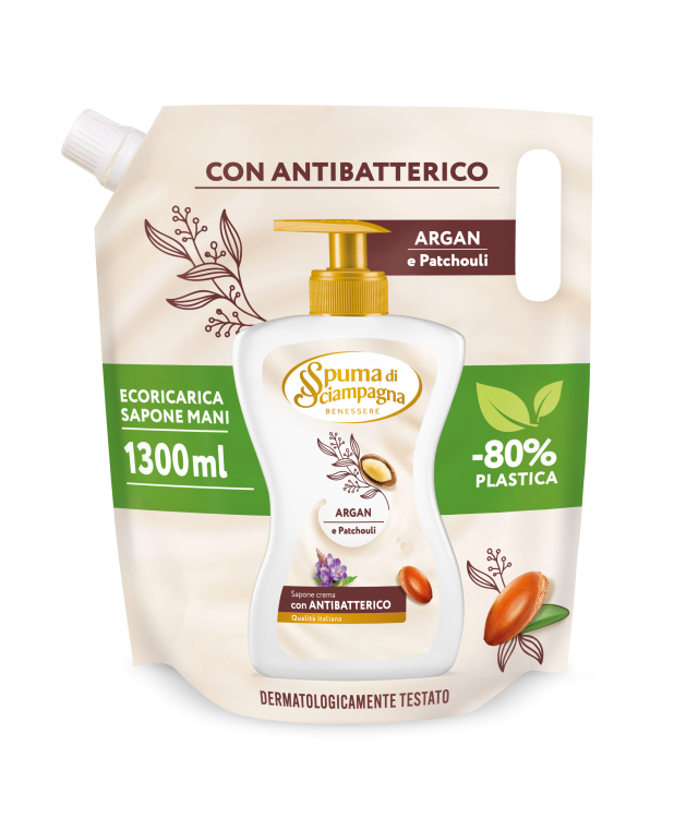 Spuma di Sciampagna Olio di Argan e Patchouli - 1,3l - Mydło w płynie Argan i Paczuli.png