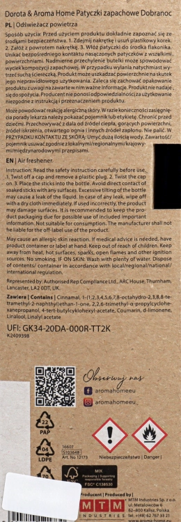 AROMA HOME & DOROTA - DOBRANOC - 100 ml - Patyczki zapachowe1.png