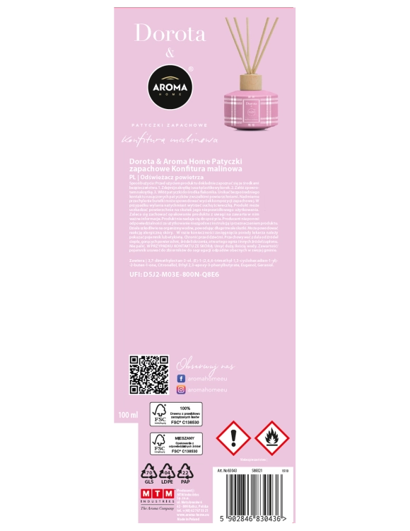 AROMA HOME & DOROTA - Konfitura malinowa - 100 ml - Patyczki zapachowe1.jpg
