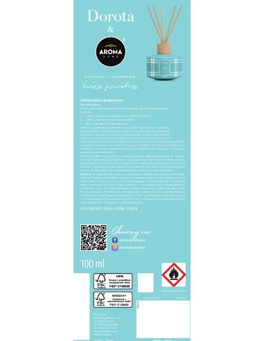 AROMA HOME & DOROTA - Świeże powietrze - 100 ml - Patyczki zapachowe1.png