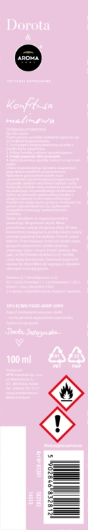 AROMA HOME & DOROTA - Konfitura malinowa REFILL - 100 ml - Patyczki zapachowe UZUPEŁNIENIE1.png