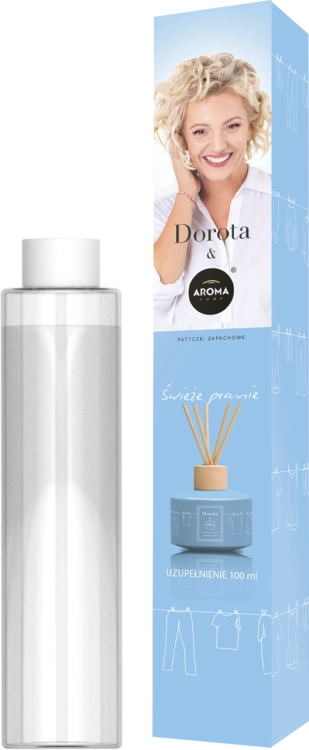 AROMA HOME & DOROTA - Świeże pranie REFILL - 100 ml - Patyczki zapachowe UZUPEŁNIENIE2.png
