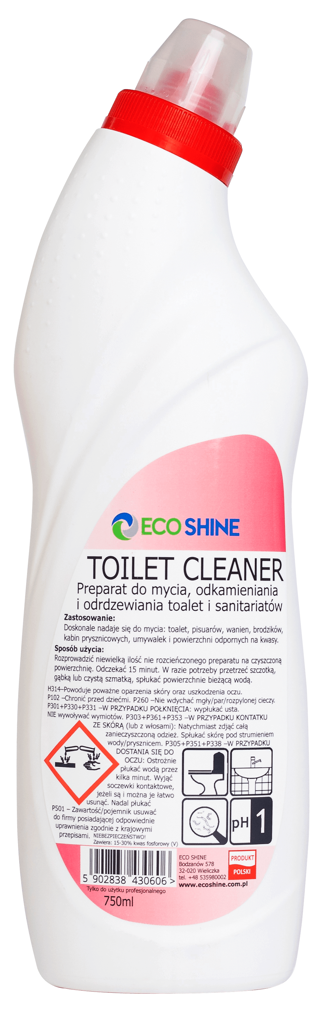 ECO SHINE TOILET CLEANER - 750 ML - Żel do toalet myjąco-odkamieniający.png