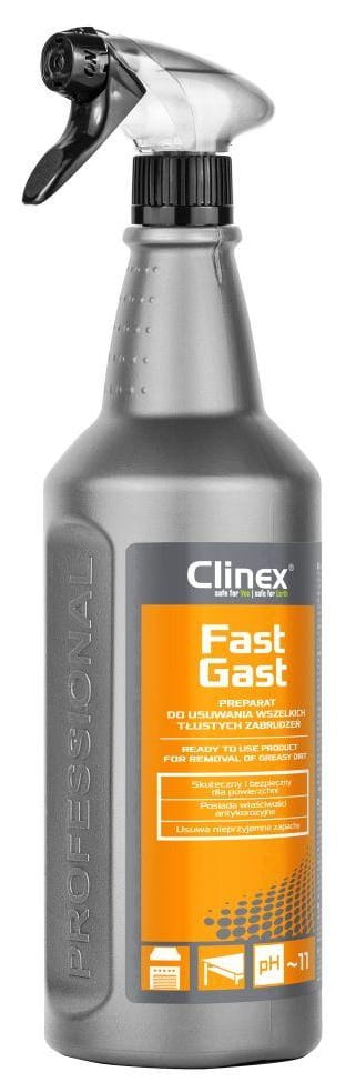 CLINEX Fast Gast - 1L - ODTŁUSZCZACZ - Gotowy do użycia preparat do usuwania wszelkich tłustych zbrudzeń.jpg